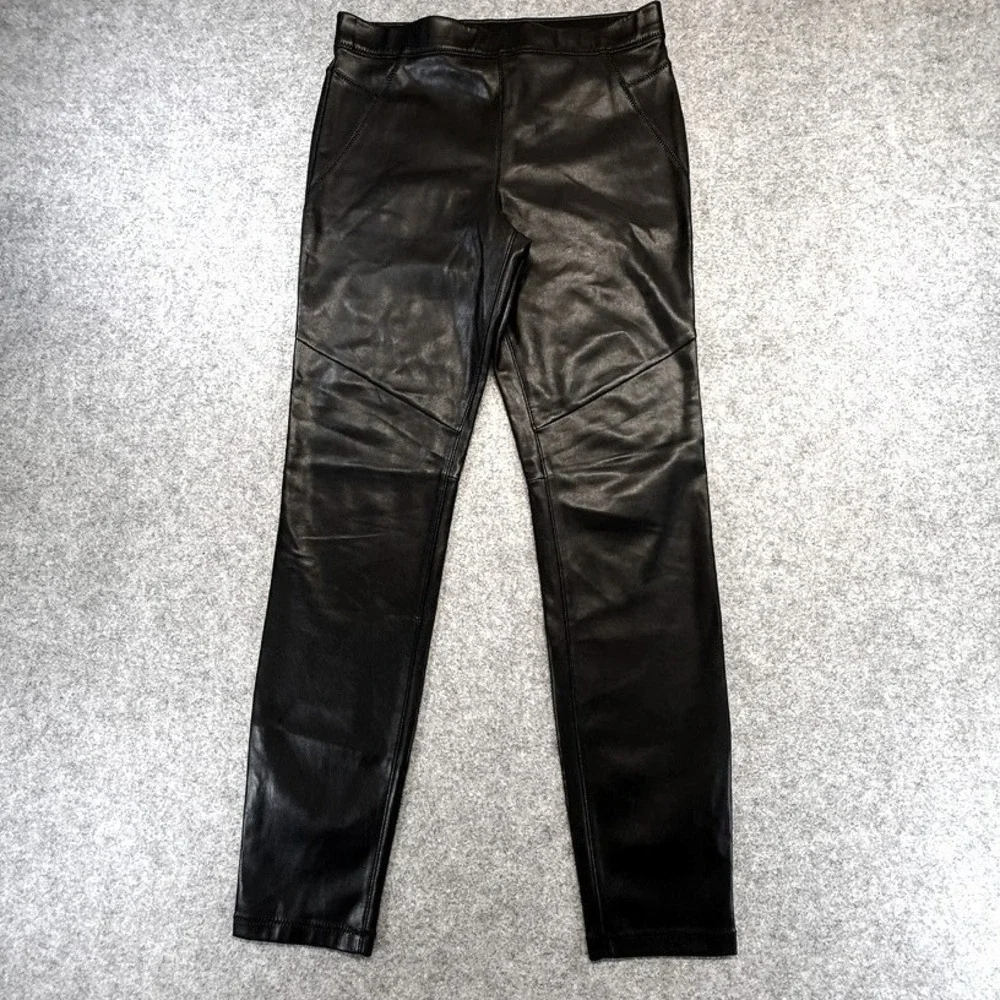 Free People Womens Black Faux Leather Moto‎ Pants Goth Matrix Edgy  Size 27